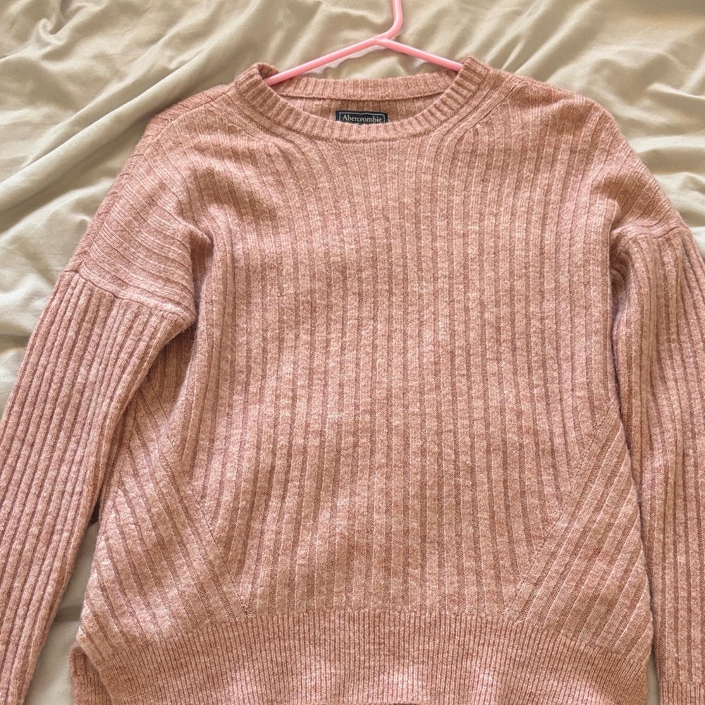 Abercrombie & Fitch Women's Ribbed Crewneck Sweater - Dusty Rose